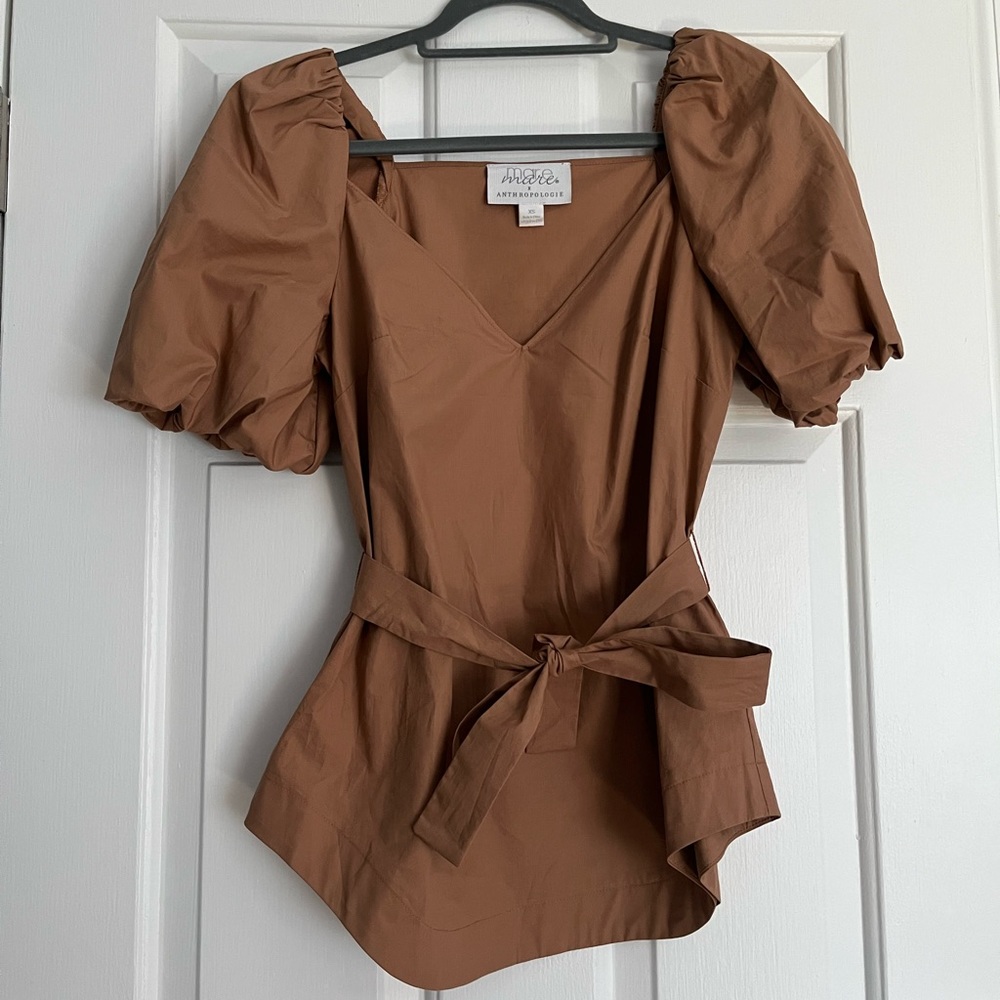 Mare Mare X Anthropologie puff sleeve blouse
